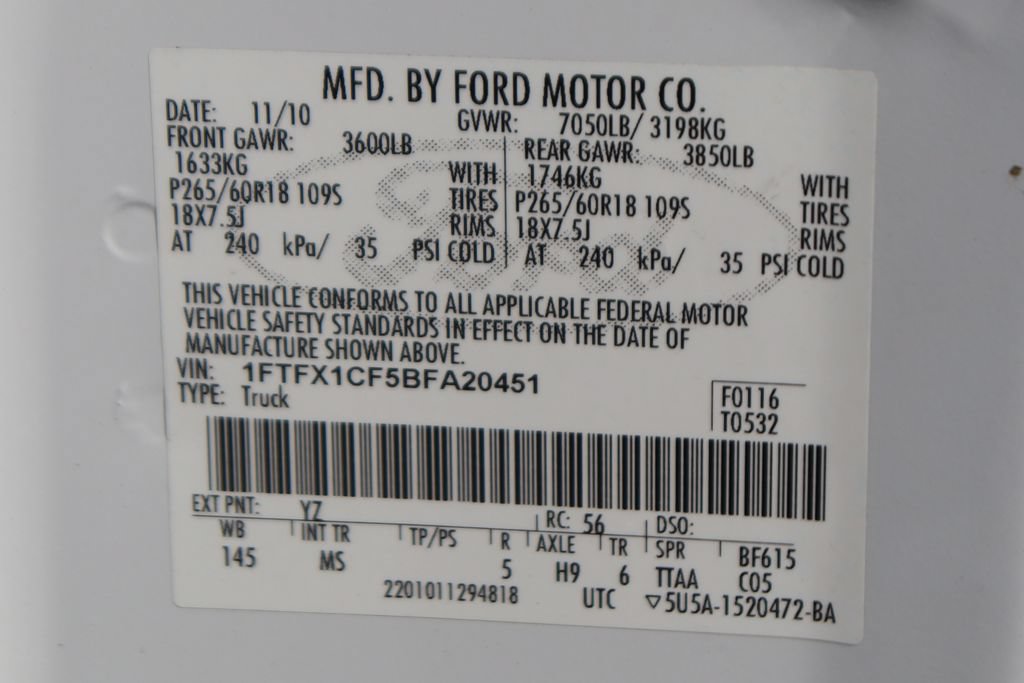 Used 2011 Ford F150 XLT w/ XLT Chrome Pkg RWD image 44