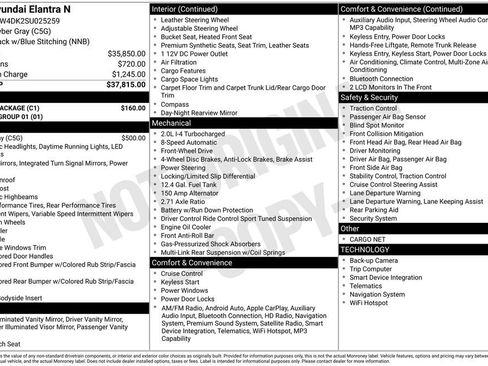 Used 2025 Hyundai Elantra N w/ Cargo Package image 2