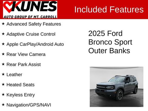 Used 2025 Ford Bronco Sport Outer Banks w/ Outer Banks Tech Package+ AWD/4WD image 3