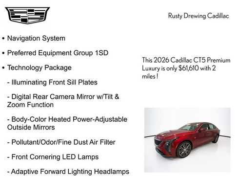 New 2026 Cadillac CT5 Premium Luxury w/ Technology Package AWD/4WD image 4