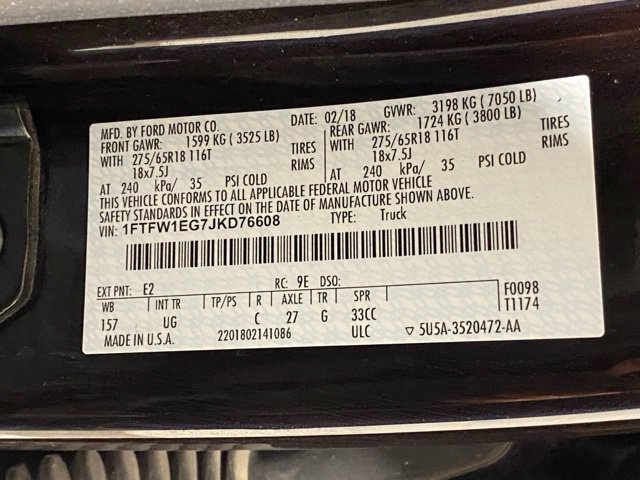 Certified 2018 Ford F150 XLT w/ Equipment Group 302A Luxury AWD/4WD image 31