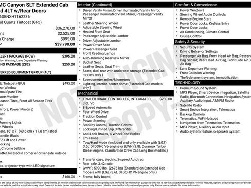 Used 2017 GMC Canyon SLT w/ Driver Alert Package AWD/4WD image 73