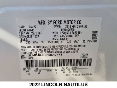 Certified 2022 Lincoln Nautilus FWD w/ Premium Package image 28