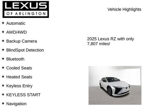 Used 2025 Lexus RZ 450e w/ Technology Package AWD/4WD image 8