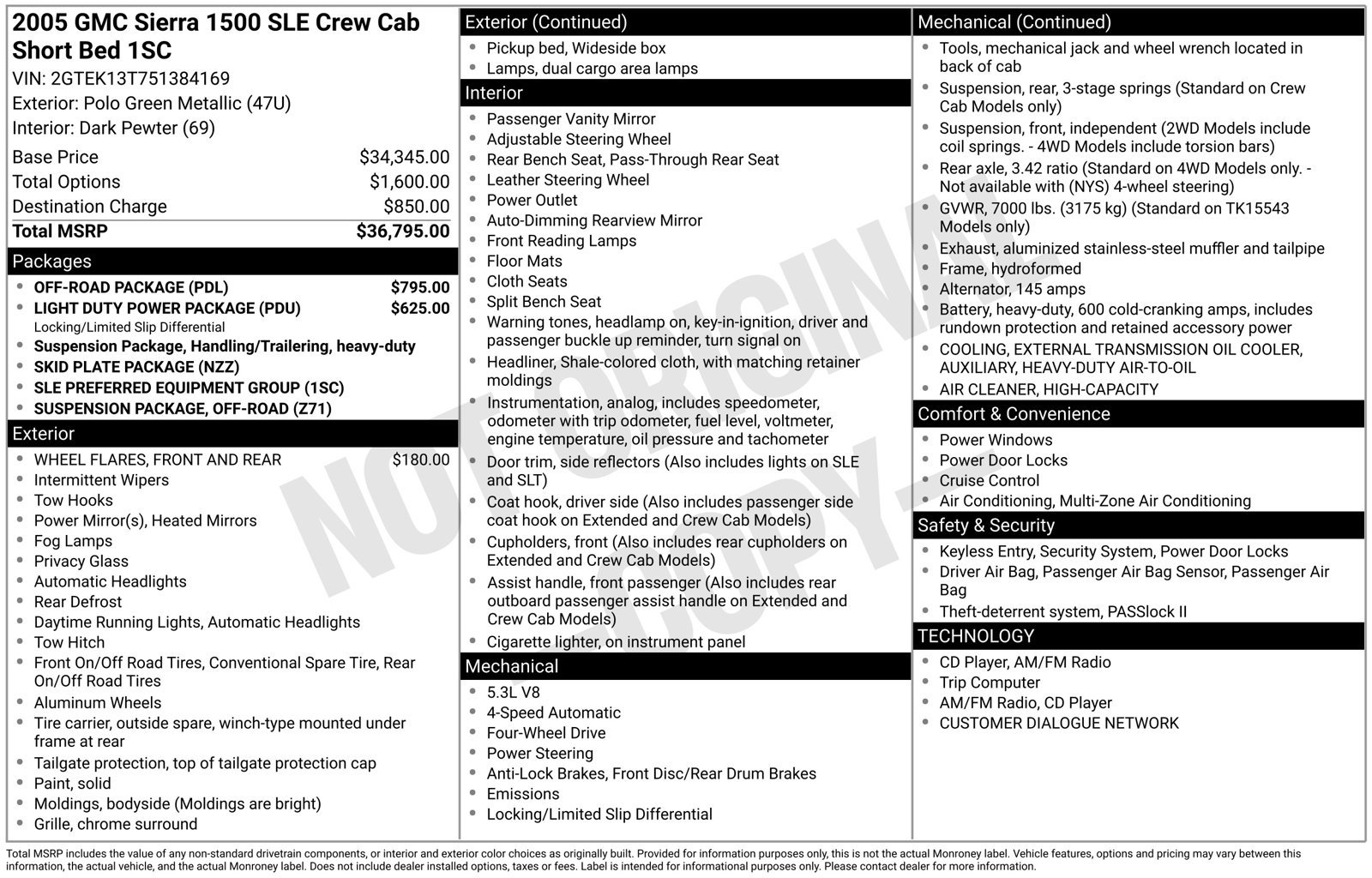 Used 2005 GMC Sierra 1500 SLE w/ Off-Road Package AWD/4WD image 16