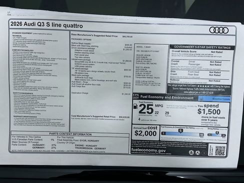 New 2026 Audi Q3 quattro 2.0T AWD/4WD image 47