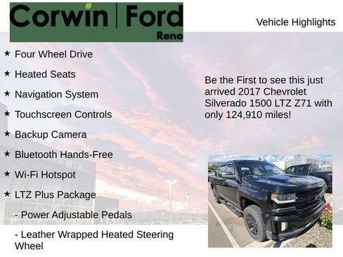 Used 2017 Chevrolet Silverado 1500 LTZ Z71 w/ LTZ Plus Package AWD/4WD image 4
