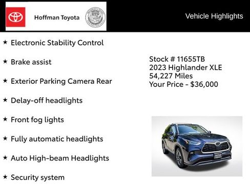Used 2023 Toyota Highlander XLE AWD/4WD image 35