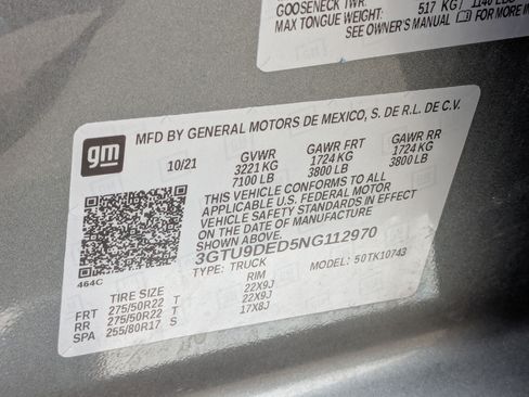 Certified 2022 GMC Sierra 1500 SLT w/ SLT Premium Plus Package AWD/4WD image 37