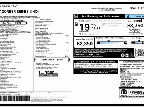 Used 2023 Jeep Wagoneer Series III w/ Rear Seat Video Group 1 image 4