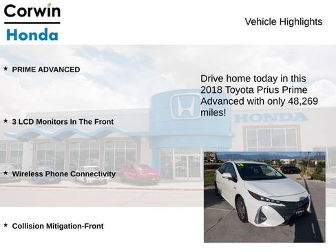 Used 2018 Toyota Prius Prime Advanced w/ Protection Package FWD image 7
