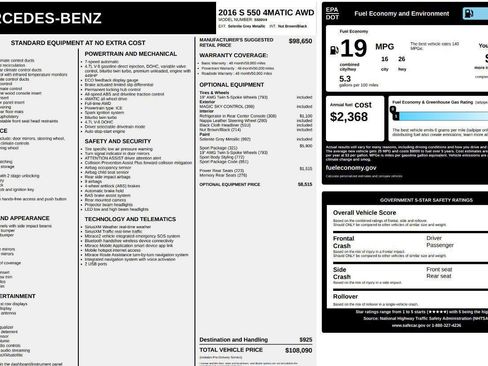 Used 2016 Mercedes-Benz S 550 4MATIC Sedan w/ Sport Package image 31