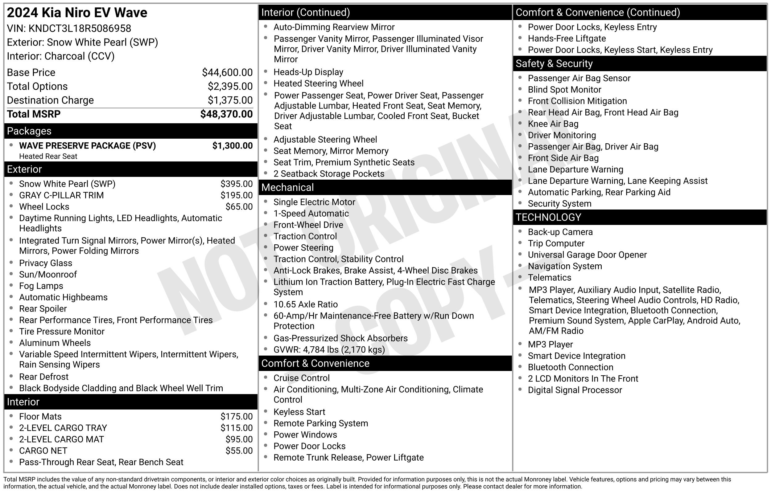 Used 2024 Kia Niro Wave w/ Wave Preserve Package FWD image 2