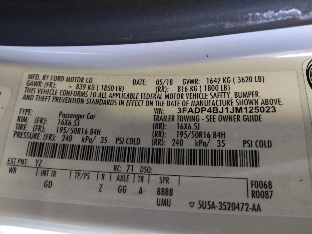Used 2018 Ford Fiesta SE w/ Equipment Group 201A FWD image 33