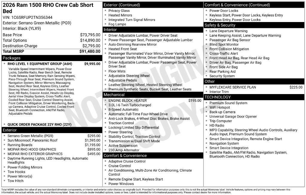 New 2026 RAM 1500 RHO w/ RHO Level 1 Equipment Group AWD/4WD image 4