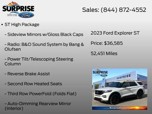 Certified 2023 Ford Explorer ST w/ Equipment Group 401A AWD/4WD image 20