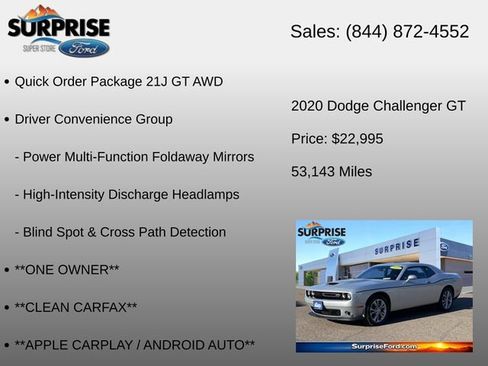 Used 2020 Dodge Challenger GT w/ Driver Convenience Group AWD/4WD image 6