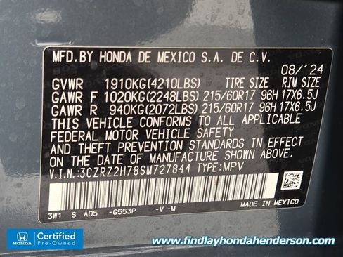 Certified 2025 Honda HR-V EX-L image 14