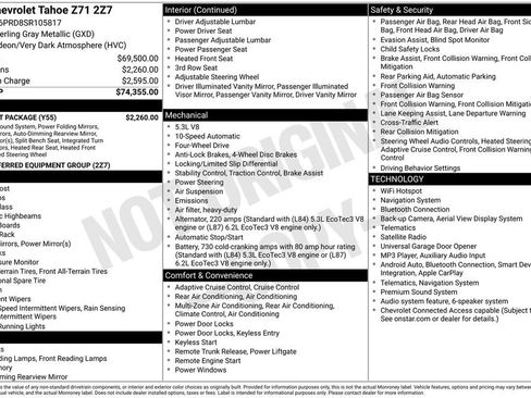 Used 2025 Chevrolet Tahoe Z71 w/ Comfort Package AWD/4WD image 69