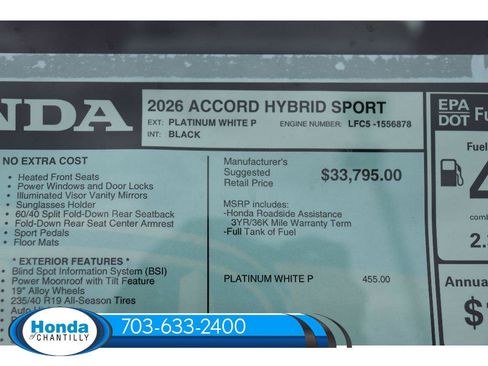 New 2026 Honda Accord Hybrid Sport image 38