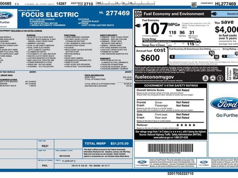 Used 2017 Ford Focus Electric Hatchback FWD image 28