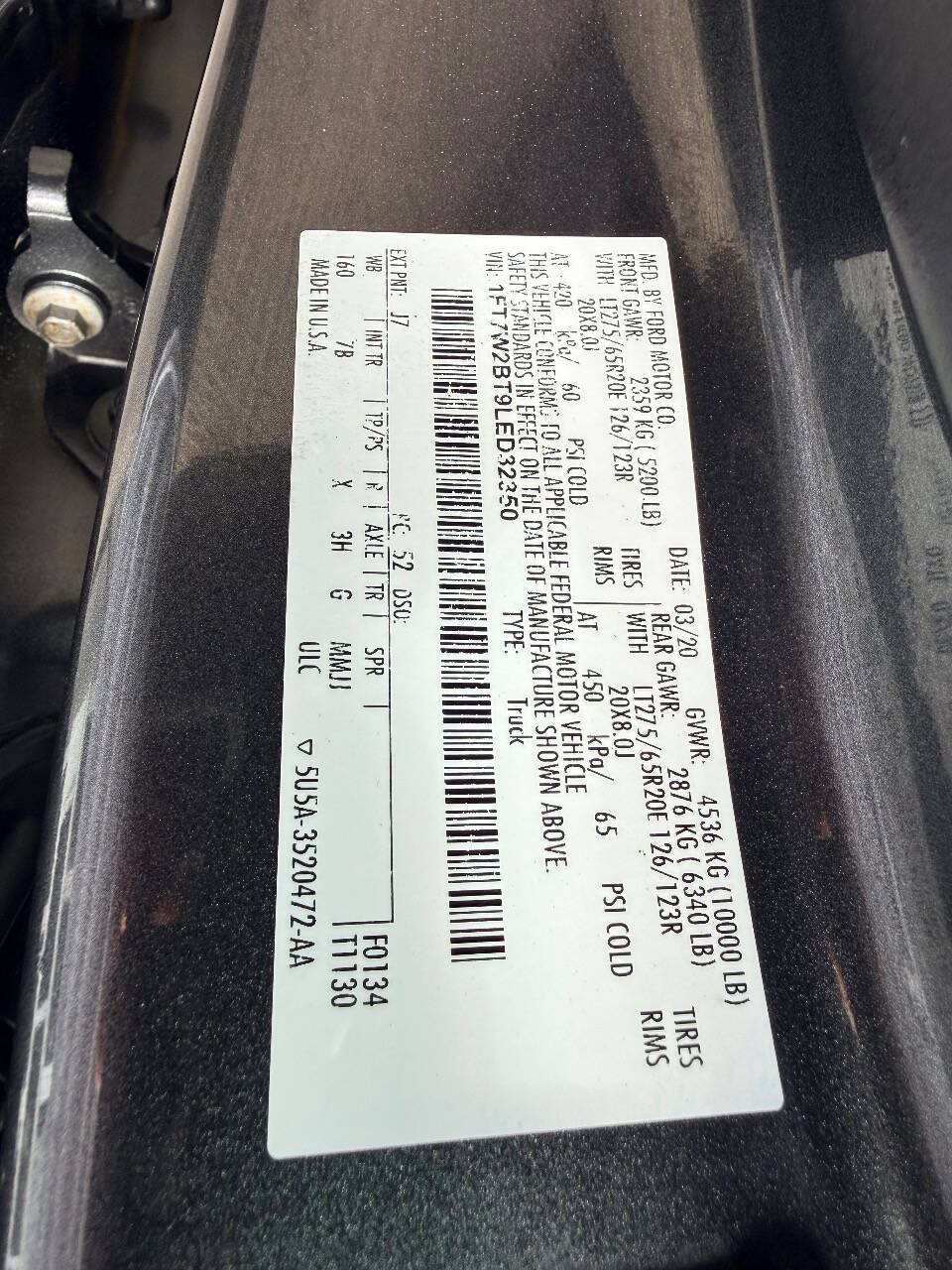 Used 2020 Ford F250 Platinum w/ FX4 Off-Road Package AWD/4WD image 42