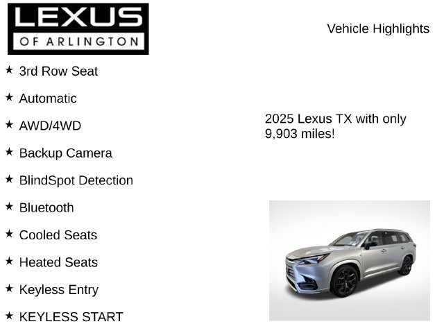 Certified 2025 Lexus TX 500h AWD w/ Technology Package image 7