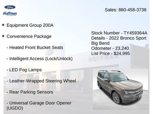 Used 2022 Ford Bronco Sport Big Bend w/ Convenience Package image 3