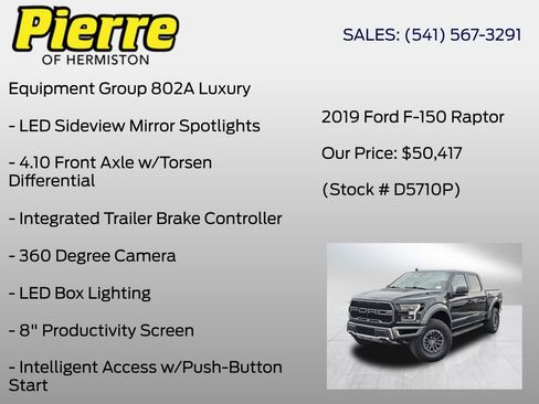 Used 2019 Ford F150 Raptor w/ Equipment Group 802A Luxury AWD/4WD image 18