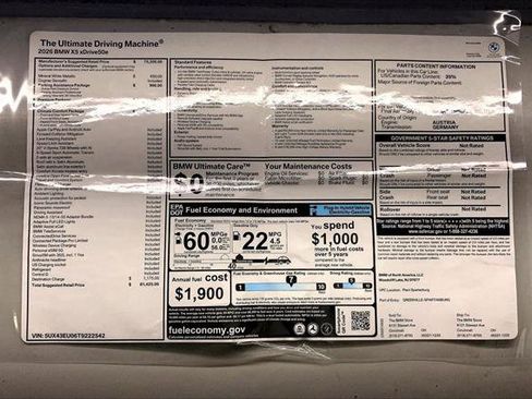 New 2026 BMW X5 xDrive50e w/ Climate Comfort Package image 12