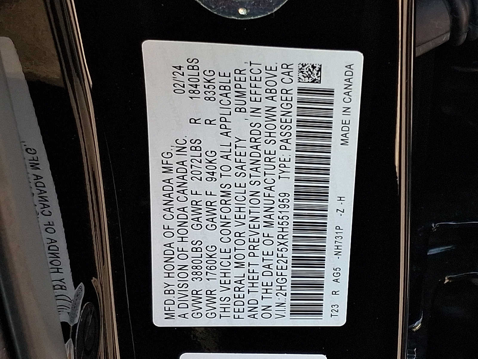 Certified 2024 Honda Civic Sport image 27