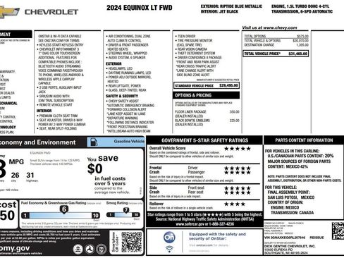 Used 2024 Chevrolet Equinox LT w/ LPO, Floor Liner Package FWD image 38