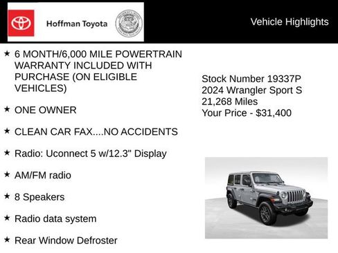 Used 2024 Jeep Wrangler Unlimited Sport AWD/4WD image 15