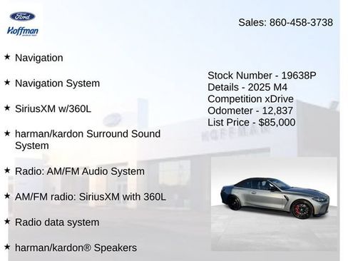 Used 2025 BMW M4 xDrive Competition w/ Executive Package AWD/4WD image 10
