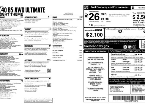 Used 2023 Volvo XC40 B5 Ultimate image 56