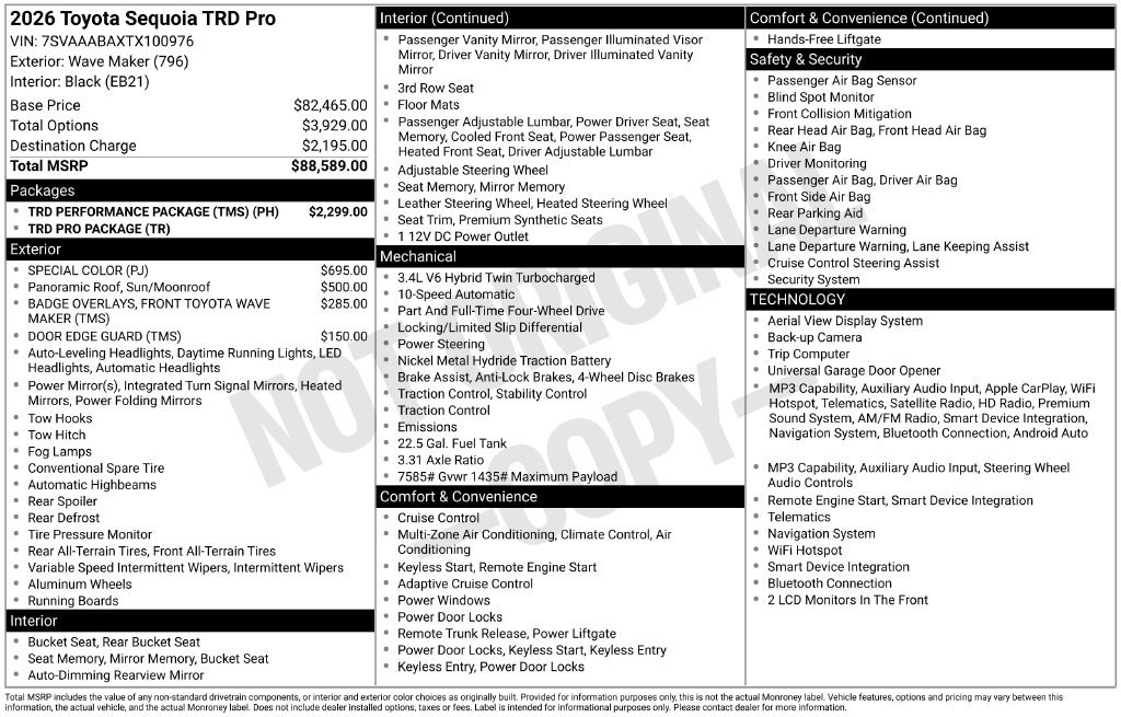 Used 2026 Toyota Sequoia TRD Pro w/ TRD Performance Package (TMS) AWD/4WD image 32
