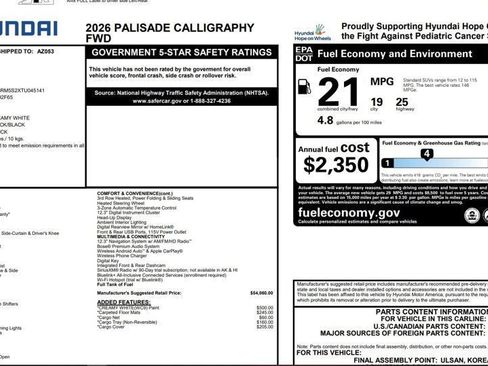 Used 2026 Hyundai Palisade Calligraphy FWD image 4
