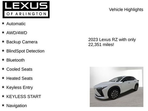 Used 2023 Lexus RZ 450e Premium w/ Technology Package image 8