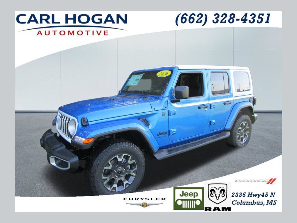 New 2026 Jeep Wrangler Unlimited Sahara w/ Whitecap Package AWD/4WD 360° Tour