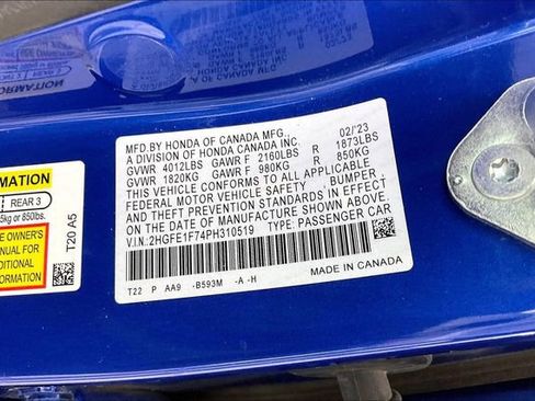 Certified 2023 Honda Civic EX image 33