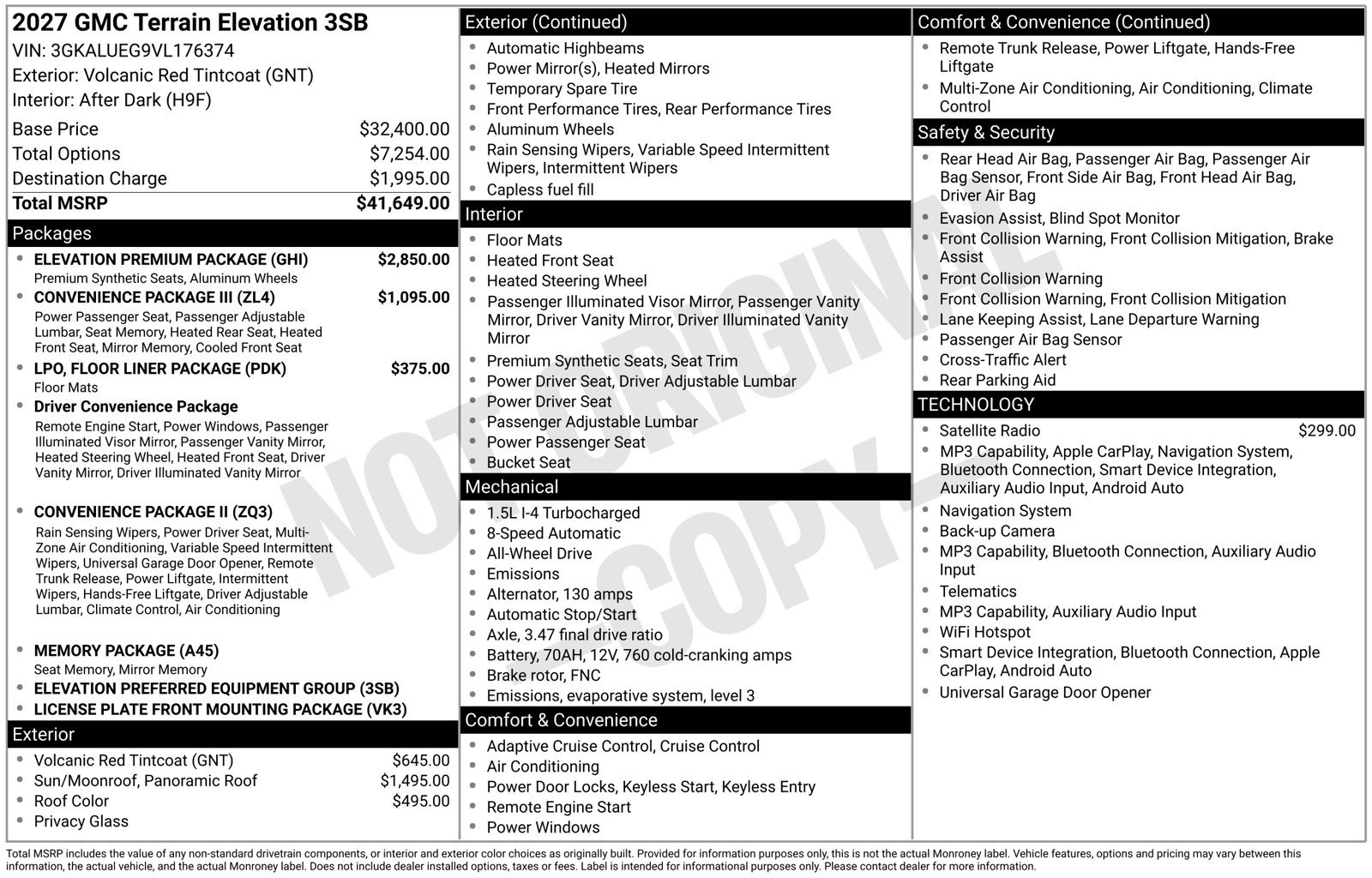 New 2027 GMC Terrain Elevation w/ Elevation Premium Package AWD/4WD image 5