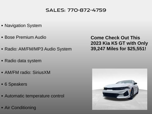 Used 2023 Kia K5 GT w/ GT1 Package image 25