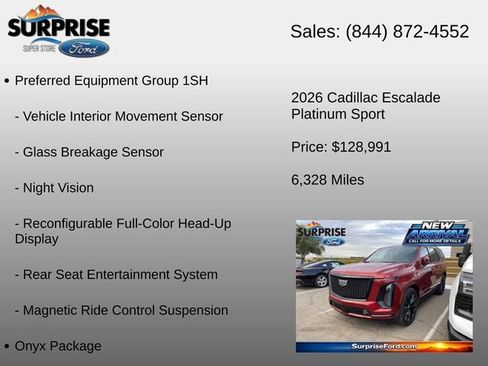 Used 2026 Cadillac Escalade Platinum Sport w/ LPO, ONYX Package AWD/4WD image 16