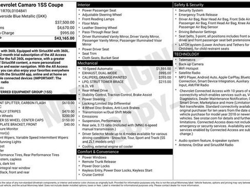 Used 2020 Chevrolet Camaro SS RWD image 28