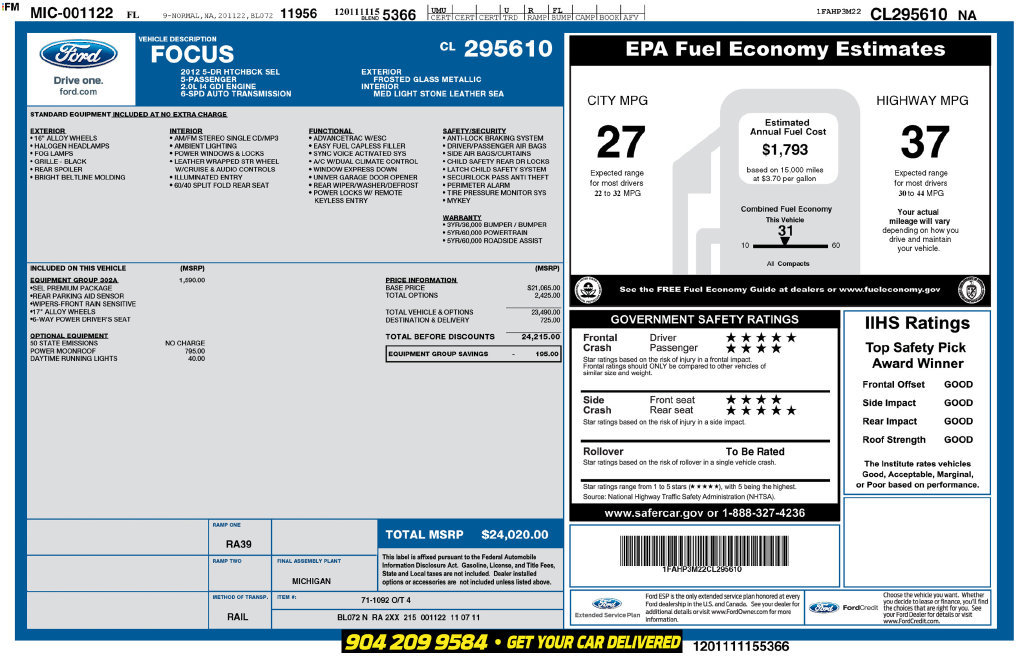 Used 2012 Ford Focus SEL FWD image 2