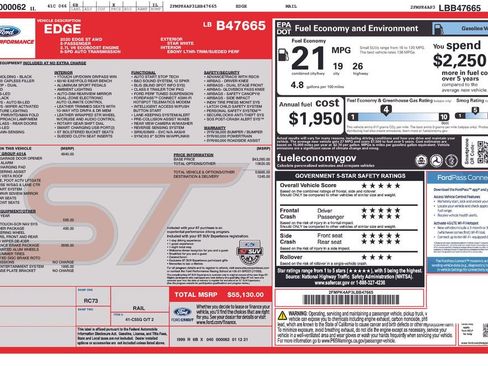 Used 2020 Ford Edge ST w/ Equipment Group 401A AWD/4WD image 2