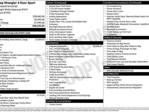 New 2026 Jeep Wrangler Unlimited Sport AWD/4WD image 44