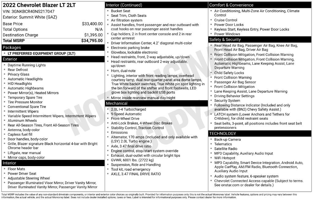 Certified 2022 Chevrolet Blazer LT FWD image 36