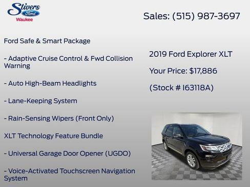Used 2019 Ford Explorer XLT w/ Equipment Group 202A AWD/4WD image 22