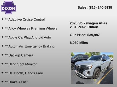 Used 2025 Volkswagen Atlas Peak Edition SE AWD/4WD image 4